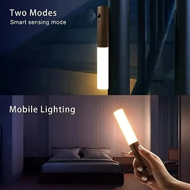 LED Night Intelligent Human Induction USB Charging Household Toilet Wall Induction Home Wardrobe Lighting Bedside Cabinet