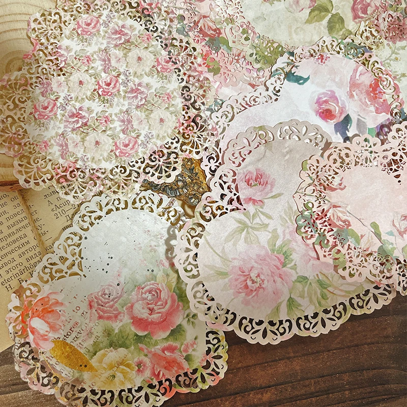 Panalisacraft Vintage Style Lace Doily Decorate paper pieces Scrapbooking paper pack handmade craft paper Background pad card