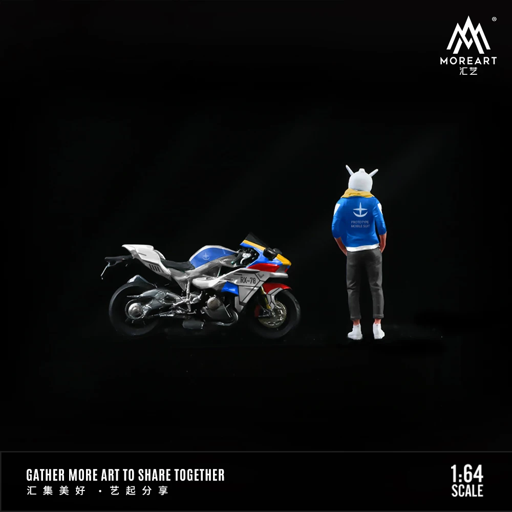 Moreart 1:64 RX-78 mecha motorrad puppe set