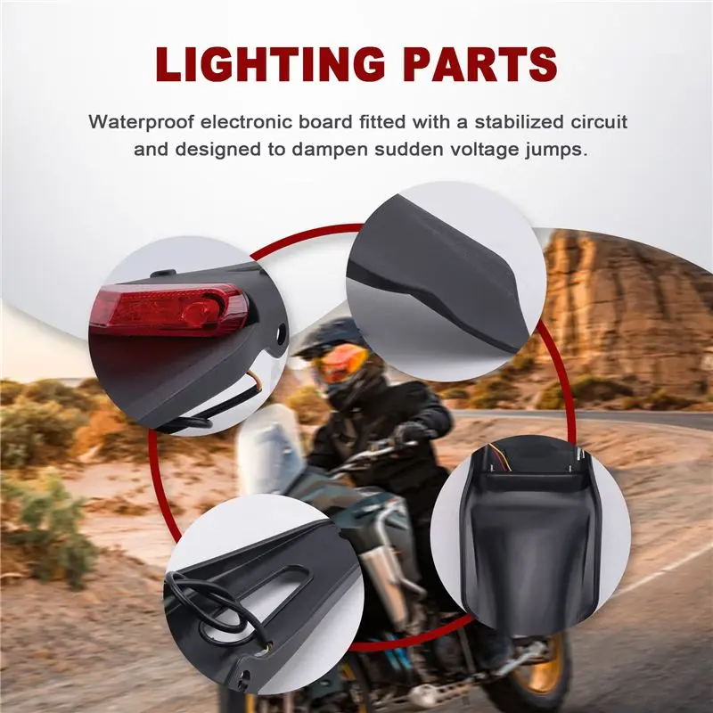 ABTD-Motorcycle LED Tail Light&Rear Fender Stop Enduro Taillight Rear Fender Stop For CR EXC WRF 250 400 426 450