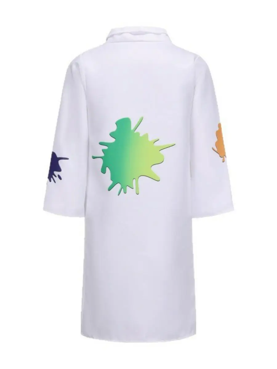 زي هالوين جديد للأطفال، معطف مختبر أبيض للعب الأدوار المجنونة، ملابس أداء للمسرح