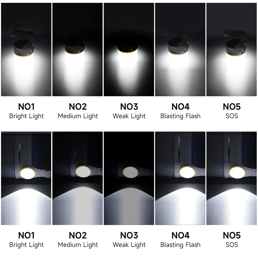 Strong Light Solar LED Camping Light Outdoor Searchlight Tent Lamp USB Rechargeable Bulb Portable Lanterns Waterproof Emergency