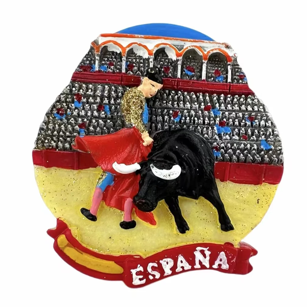 Bullfight Spain Fridge Magnets Travel 3D Memorial Magnetic Refrigerator Stickers Gift Room Decoration Collectio