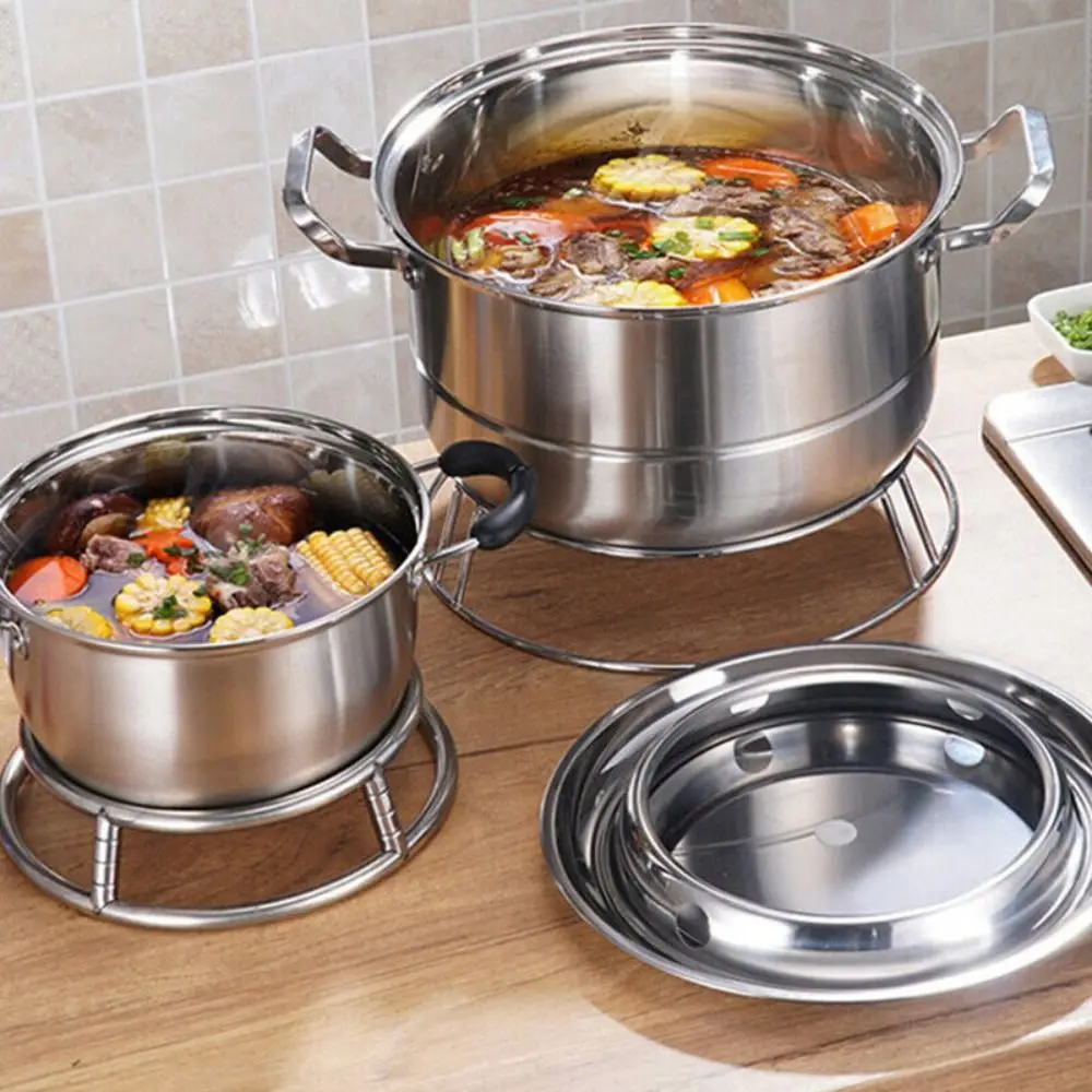 1Pcs New Round Bottom Wok Rack Kitchen Supplies Stainless Steel Pot Mat Universal Pan Support Cookware Ring