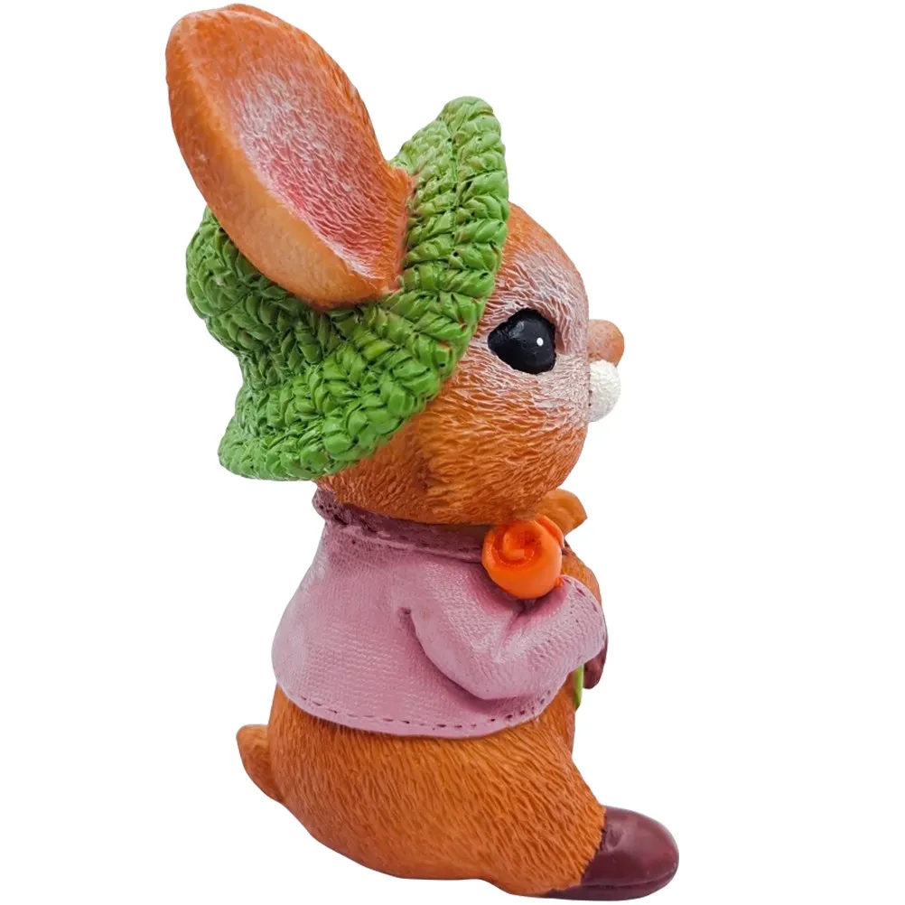

Adorable Lifelike Resin Rabbit Decor for Easter Garden Home Porch Table Micro Landscape Decoration Small Realistic Bunny