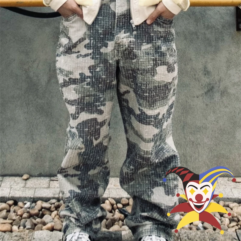 

Nice Washed Camo SAINT Camouflage Workwear Pants Men Women High Quality Jogger Drawstring Sweatpants