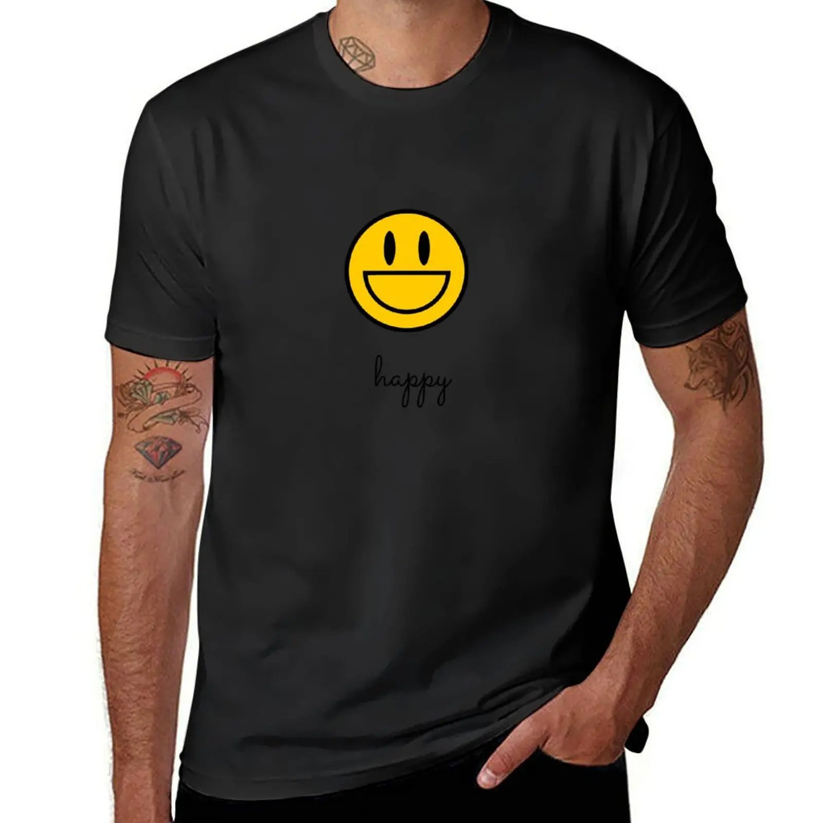 

Happy Smile T-Shirt heavyweights quick drying shirts graphic tees korean fashion men clothings