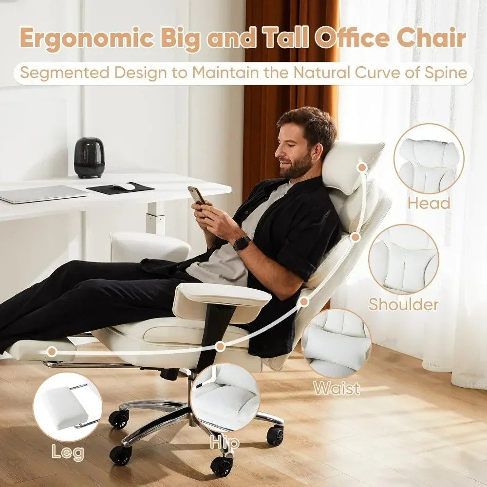 Office chair.Executive Home Office Desk Chair-Ergonomic Big and Tall High Back with Footrest & Lumbar Support,with Swivel Wheels