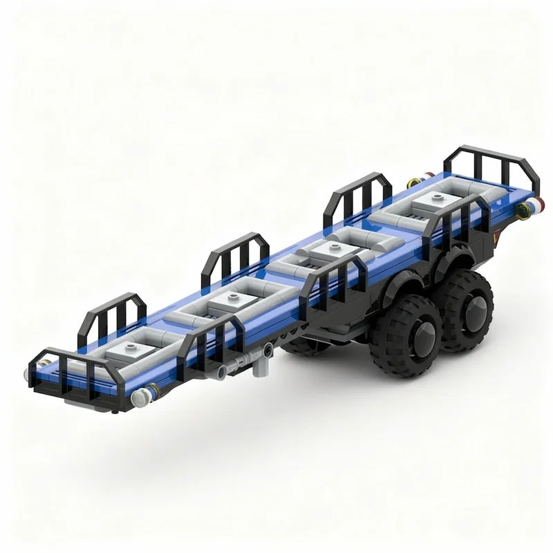 

271PCS MOC Technology Semi Trailer Offroad Adventure Truck 3 Flatbed Containers Model DIY Creative Assembly Bricks Display Gift