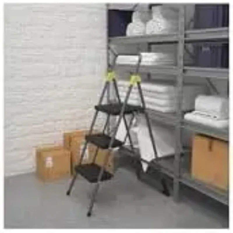 11839GGO Commercial 3-Step Folding Stool, 300lb Cap, 20 1/2w x 32 5/8d x 52 1/8h, Gray