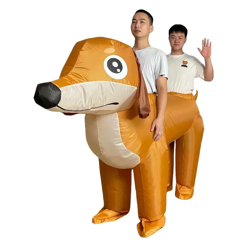 

Двойной надувной костюм таксы, пара, двойной забавный надувной костюм, Хэллоуин, карнавал, животное, надувное платье таксы