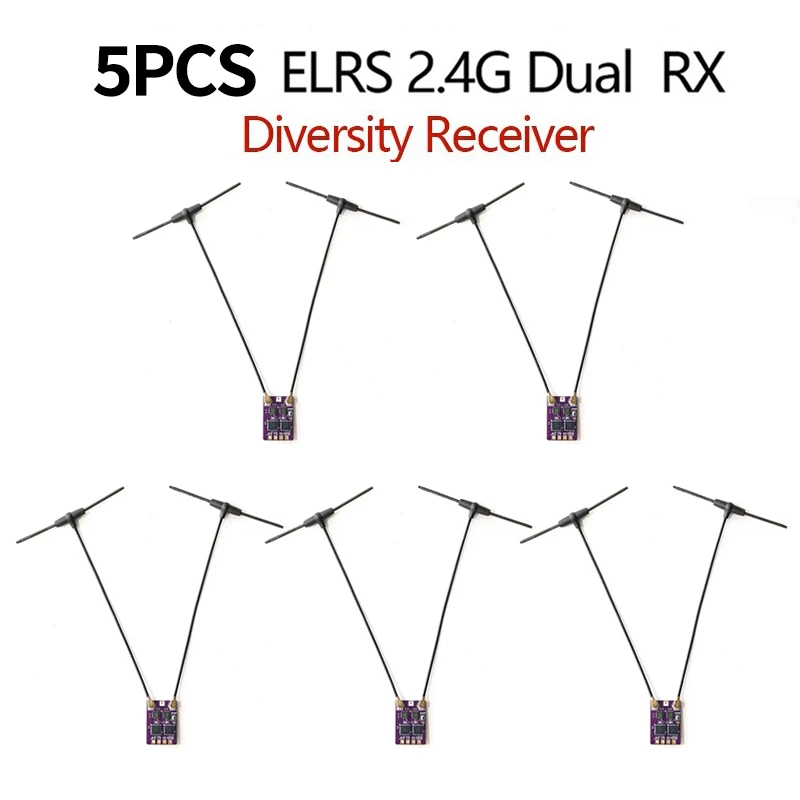 

BeyondFPV 5PCS ELRS 2.4G Diversity Receiver Dual Antenna RX Built-in TCXO for FPV Freestyle RC Racing Long Range Drone