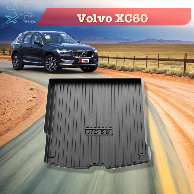 

For Volvo XC60 2018-2025 TPE Custom Fit Car Trunk Mat All Season Black Cargo Mat 3D Shaped Laser Measured Trunk Liners