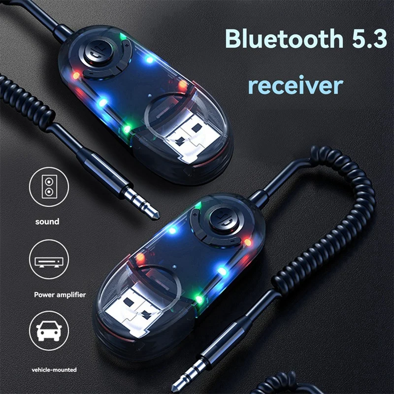 AUX Bluetooth Car Adapter Dongle Cable For Car Speaker Bluetooth Receiver USB To 3.5Mm Jack Audio Music Receiver-A38R