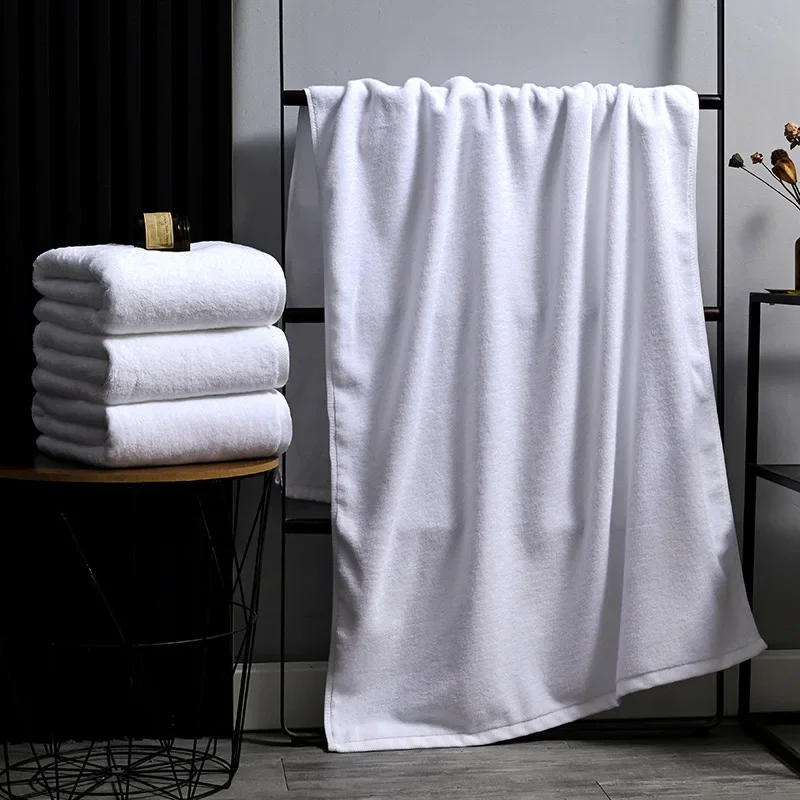 White Thickened Pure Cotton Bath Towel Strong Absorbent Soft Towels for Hotel Homestay Spa Gym Sport Fitness Home Textile