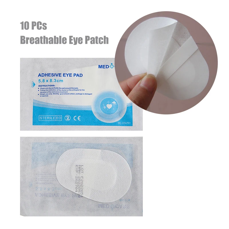 Patchs oculaires Non tissés stériles, 10 pièces, Bandages adhésifs, pansements pour les blessures, pansements pour adultes, premiers secours, hémostase