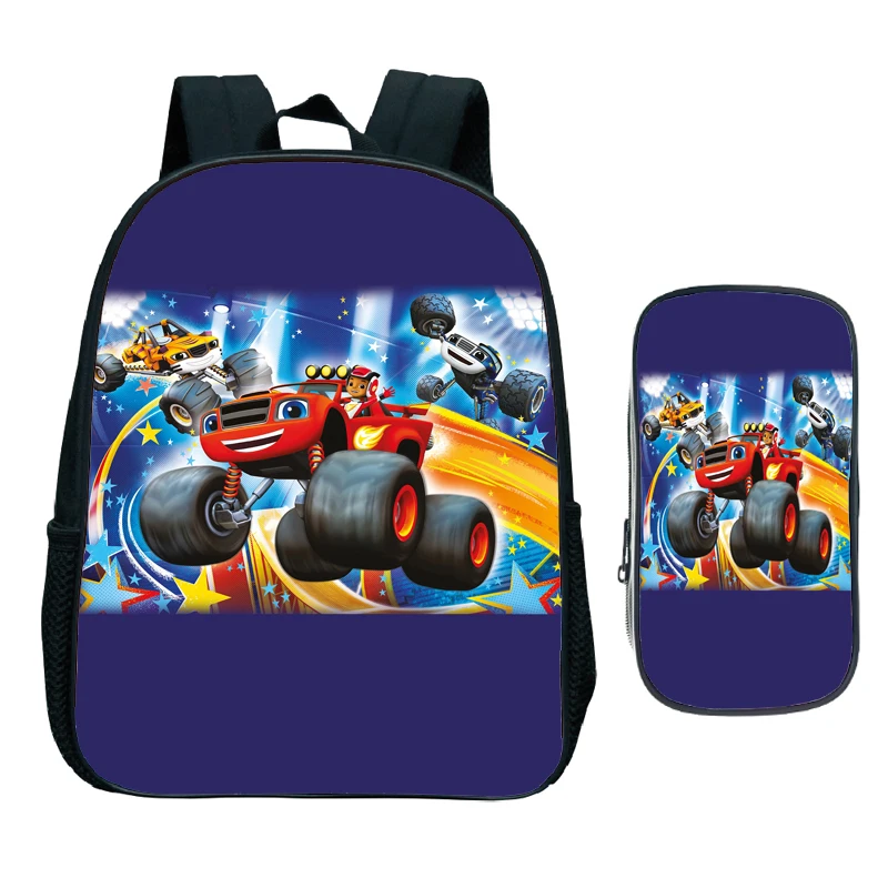 2 szt. Płomień i mega maszyny plecak płonący samochód dziecięcy chłopiec dziewczynka tornister prezent dla dziecka przedszkolna