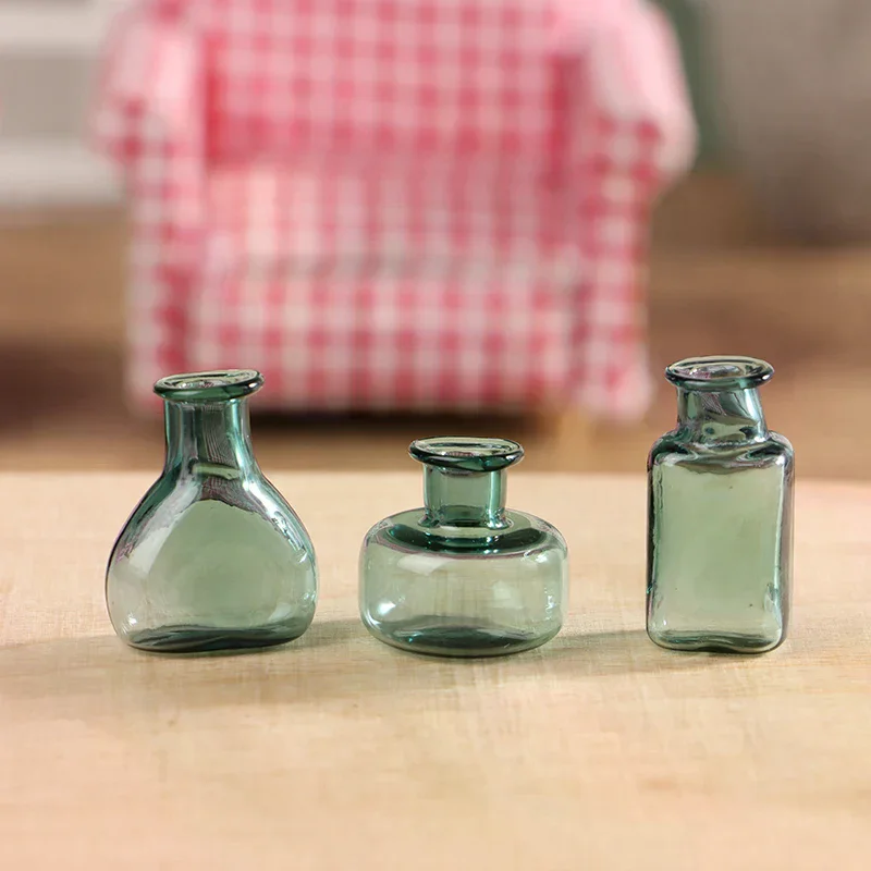 1Pc 1:12 Dollhouse Miniature Glass Vase Flower Arranger Storage Jar Flowerpot Home Garden Decor Doll House Accessories