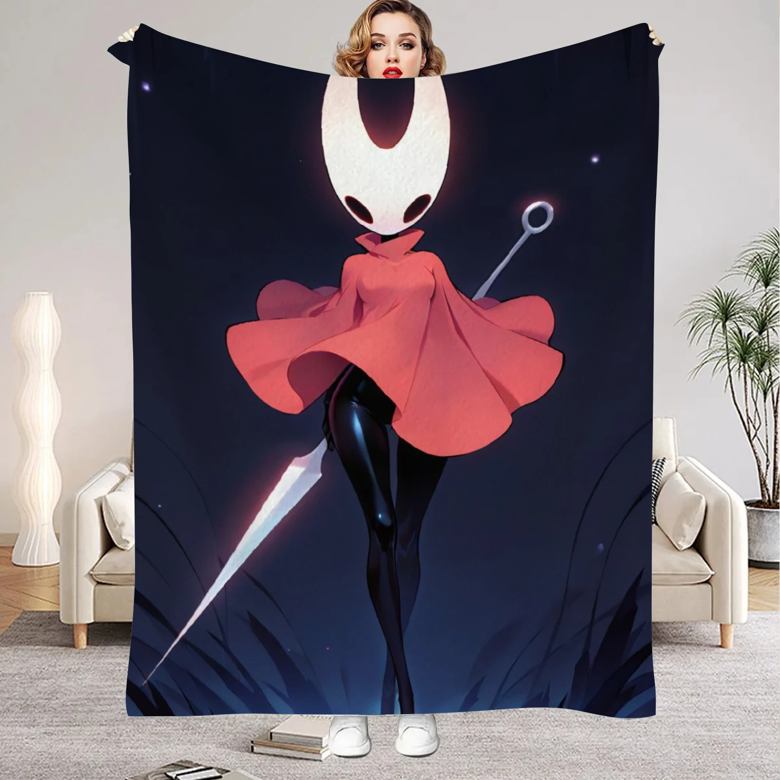 Hollow Knight Blanket Cartoon Game Printed Flannel Blanket for Home Living Room Bedroom Decor New Year Christmas Gift for Fans