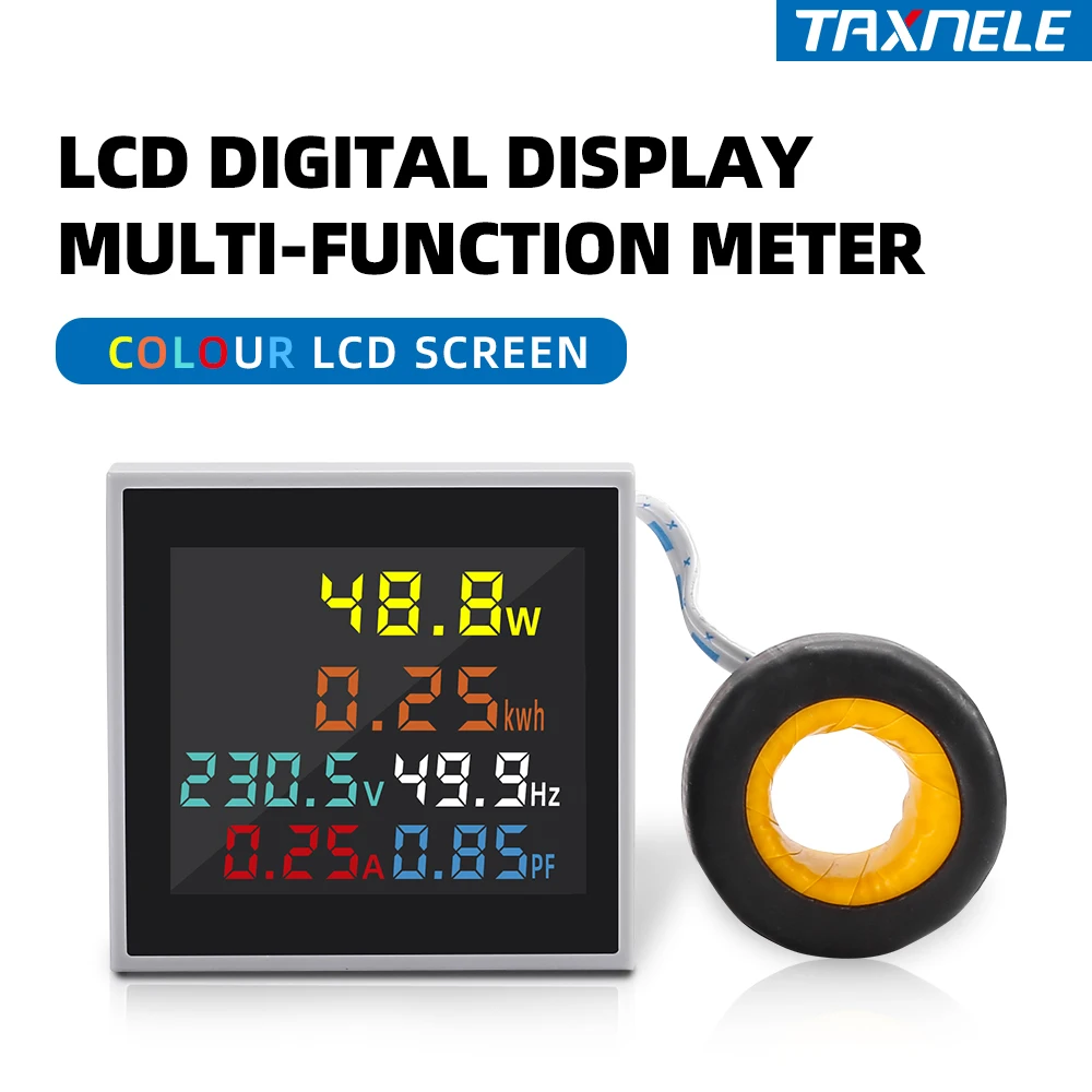 6IN1 Digital Display  Voltmeter Ammeter Current Voltage Frequency Energy Meter AC monitor 100A  KWH Signal Light lndicator 22MM