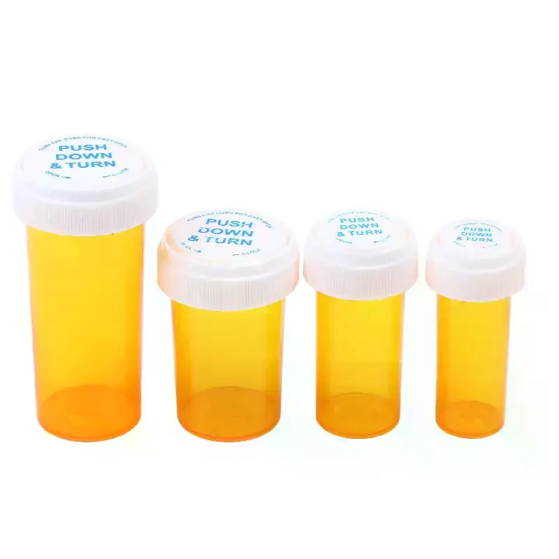5/10/20Pcs Child-resistant Yet Easy To Open Pharmaceutical Container Empty Plastic Bottle With Double-sided Cap