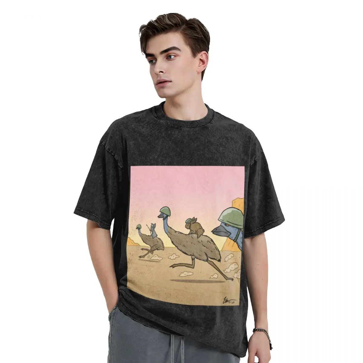 

Charge of the Bunny/Emu Cavalry! T-Shirt kawaii clothes blanks shirts graphic tee men
