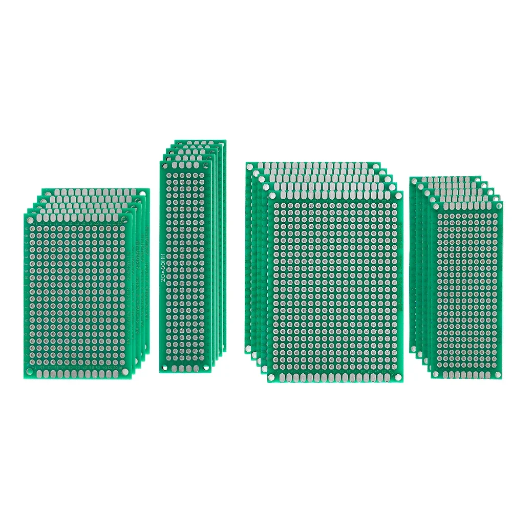 20pcs PCB Prototype Board Circuit Protoboard Universal Stripboard Prototyping Veroboard 2X8 3X7 4X6 5X7cm 5Pcs Each Mixed Double