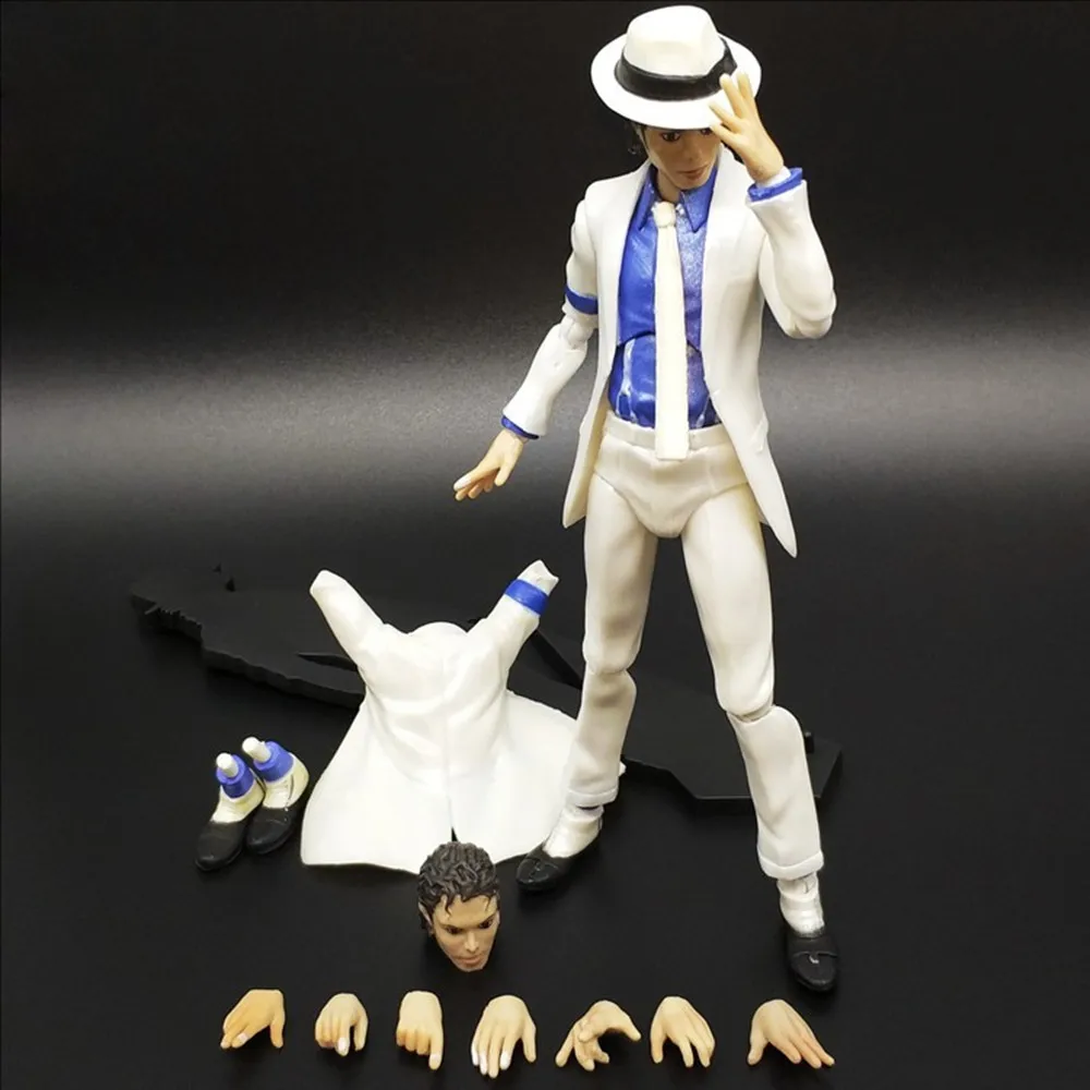 Shf Michael Jackson Action Figure 14cm Model PVC Anti Gravity Forward Tilt Decoration Smooth Criminal Movable Figurine Toy Gifts