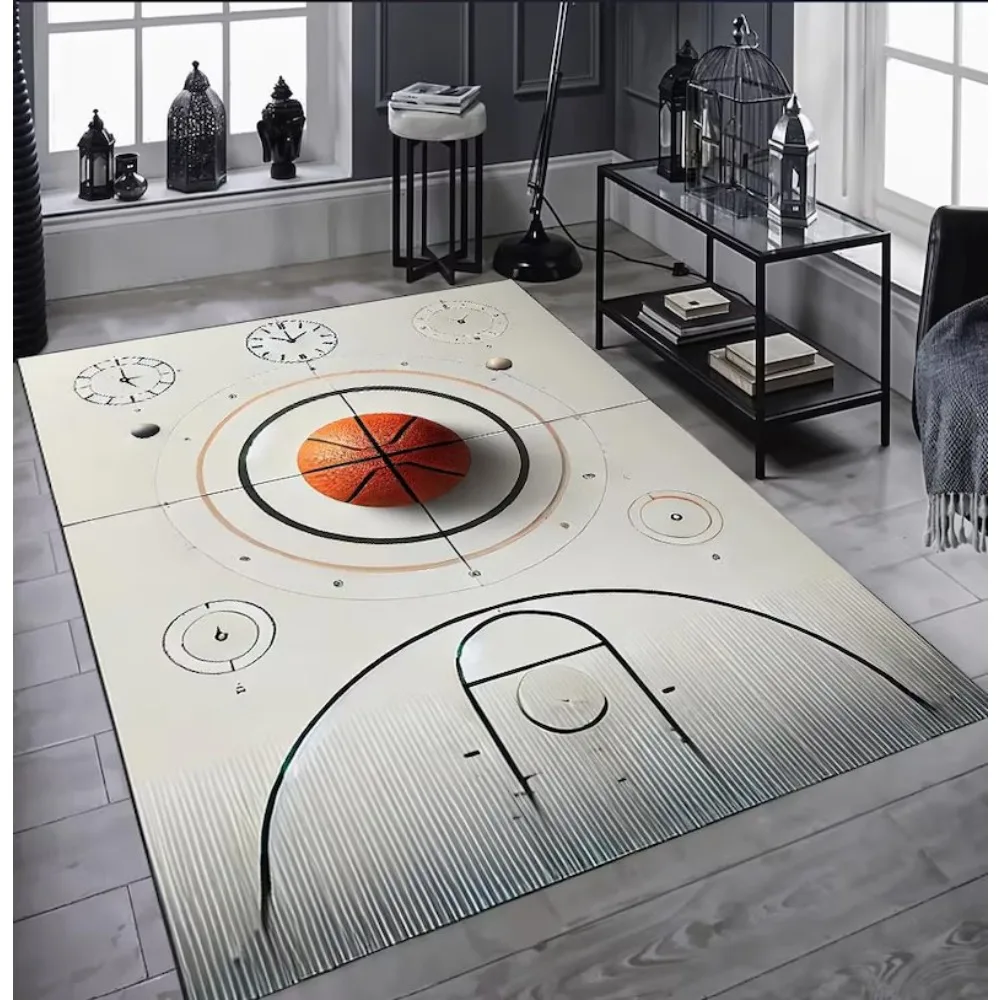 Basketball Court Blueprints Carpet Mat Rug Home Decor Game Court Floor Area Rug Living Room Bedroom Sport Theme Bedroom Decor