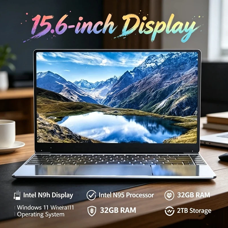 제피린 2026 오리지널 15.6인치 노트북 N95 FHD IPS 디스플레이 120Hz 피그미 울트라리어 스크린 7500mAh 32GB/2TB SSD 엘리트 백라이트 썸네일 6