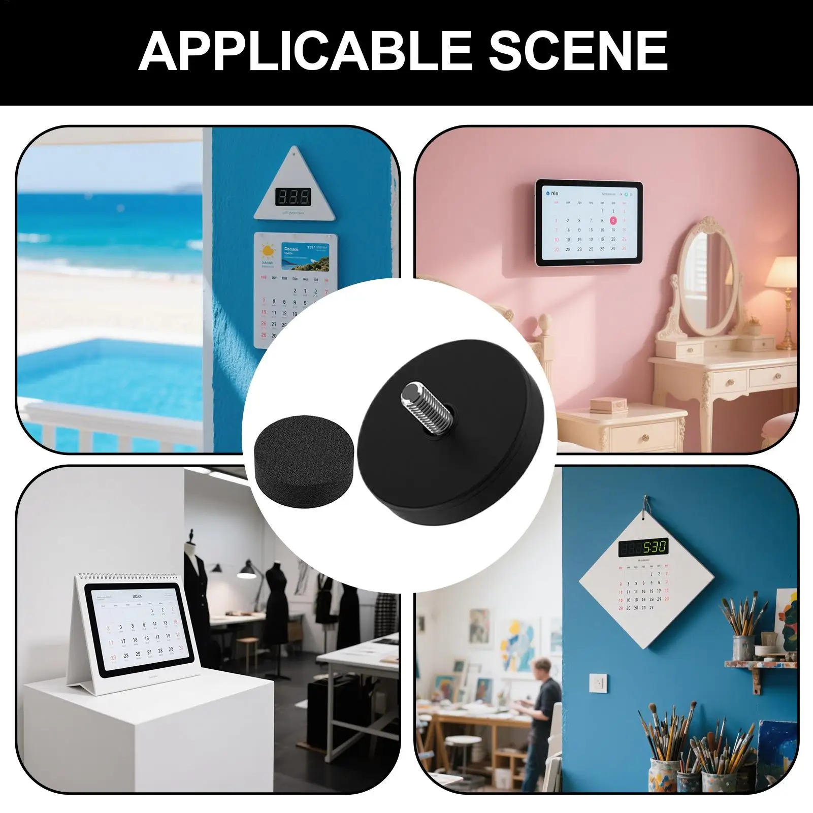 ปฏิทินตู้เย็น Magnetic Mount แม่เหล็กตู้เย็น Rack สําหรับปฏิทินอิเล็กทรอนิกส์ Stable Home อุปกรณ์เสริมไม่มีการเจาะ