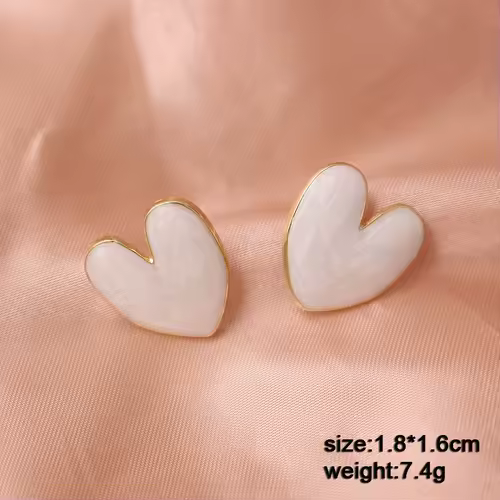 Pure White Women's Dangle Earrings Blooming Flower Acrylic Enamel Butterfly Imitation Pearl Heart Hanging Earrings Elegant brinc - Image 47