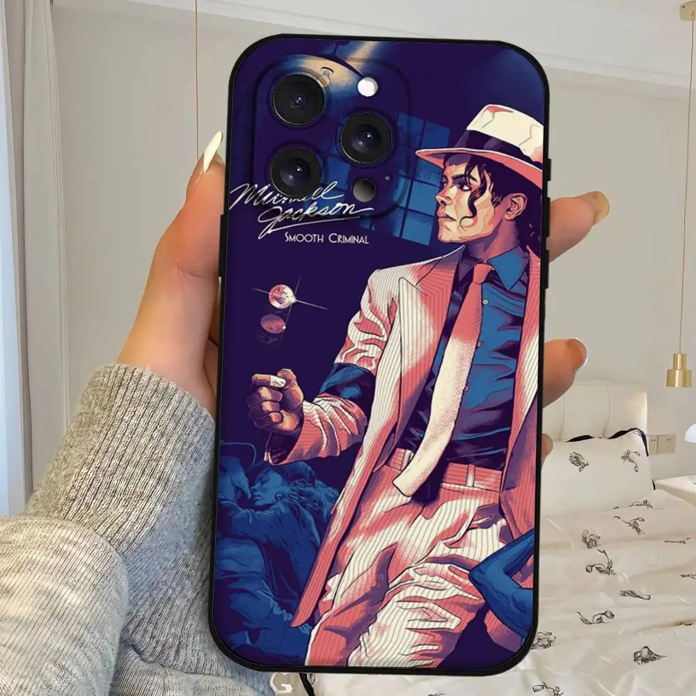 Singer Michael Jackson Phone Case For IPhone 1716 15 14 13 Pro Max 11 12 Mini X Xs XR Black Silicone Cover