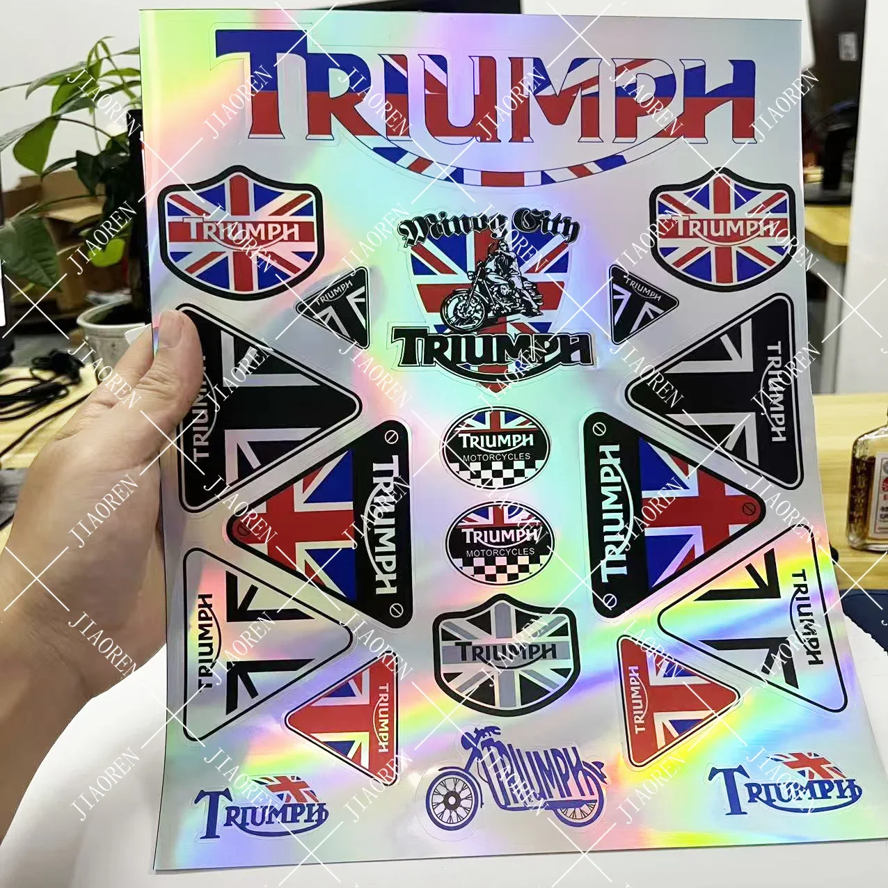 

Хэллоуин лазерные триумфы наклейки логотип мотоциклетный бак шлем наклейка