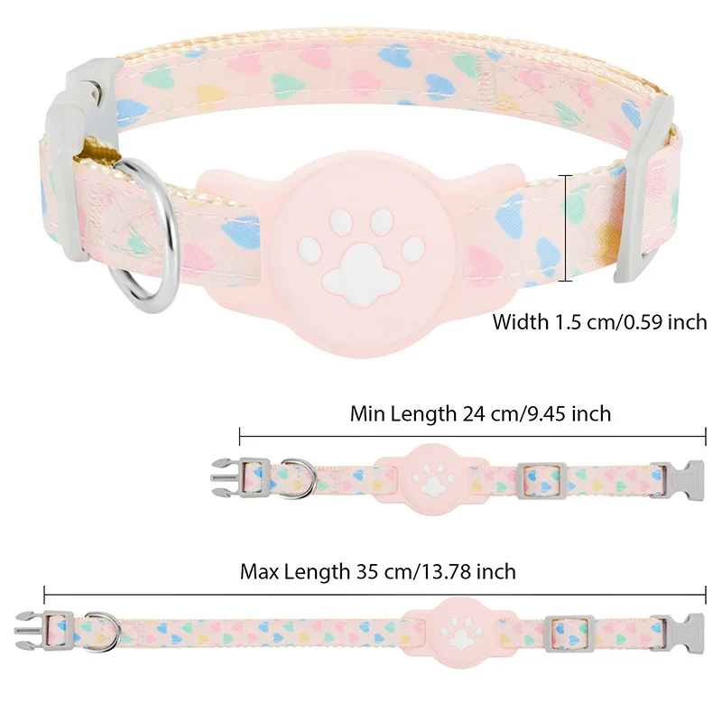 Pet Collar For Airtag Cute Anti-lost Dog Cat Collar Adjustable Nylon Pet Collar For Small Dog view 3