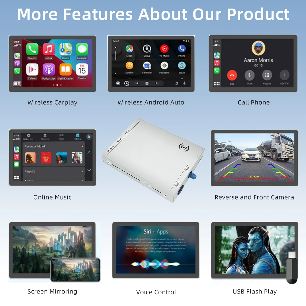 

Hot Sale Wireless Car for MMI 3G A1/A6/A7/Q6 2009-2015 6.5" 7" 8" Screen Rear View Interface Carplay Android Auto