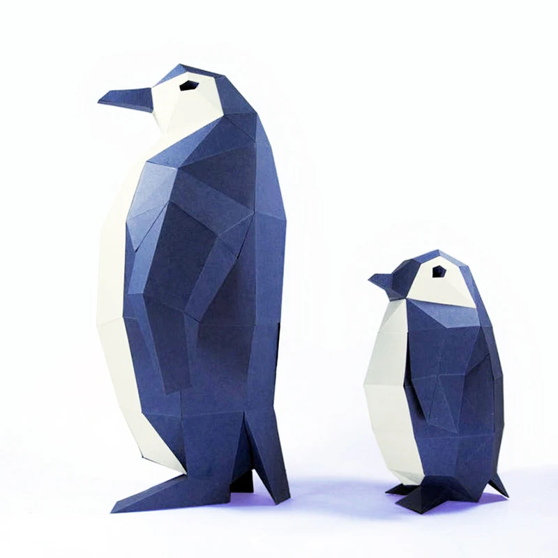 Emperor Penguin Antarctic Animals Paper Model Handmade Corridor Ornament Papercraft Stereoscopic Origami Porch Decoration Puzzle