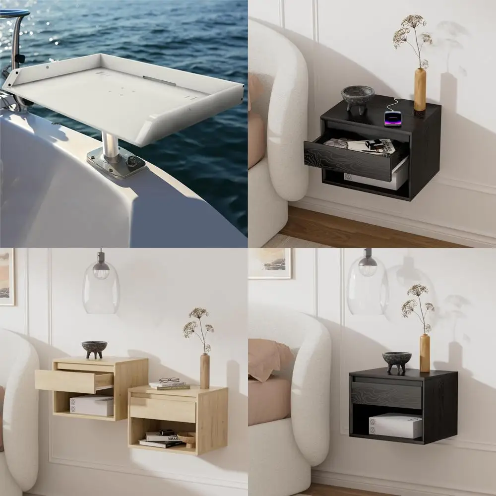 

Boat Fishing Bait Cutting Board with Rod Holder, Plier Storage, and Knife Slot for Fish Cleaning and Outdoor Adventures