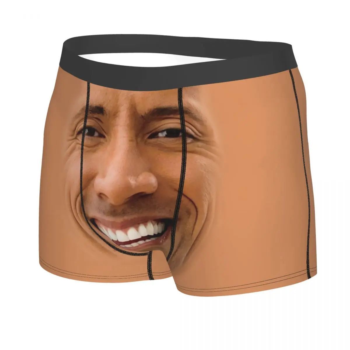 Custom Novelty The Rock Face Boxers Shorts Underpants Men's Breathbale Johnson Briefs Underwear