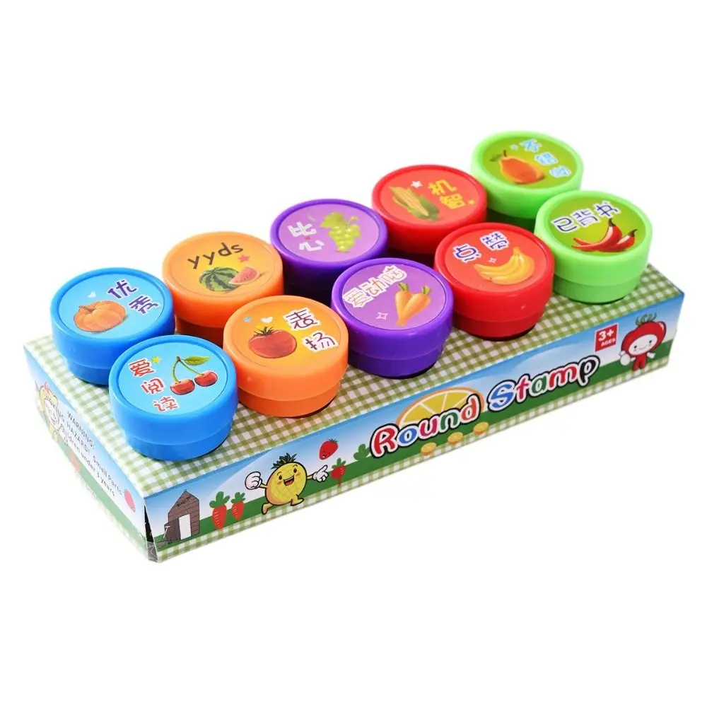 10/12/26Pcs Cartoon Animal Stamps Self-ink Christmas Children's Self-stamp Set 26 Letters Comments Teacher Stamps