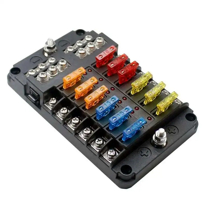 

Universal 100 Amp Blade Marine Block 12 Way Circuit Dc 12V Fuse Box Car Boat Automotive