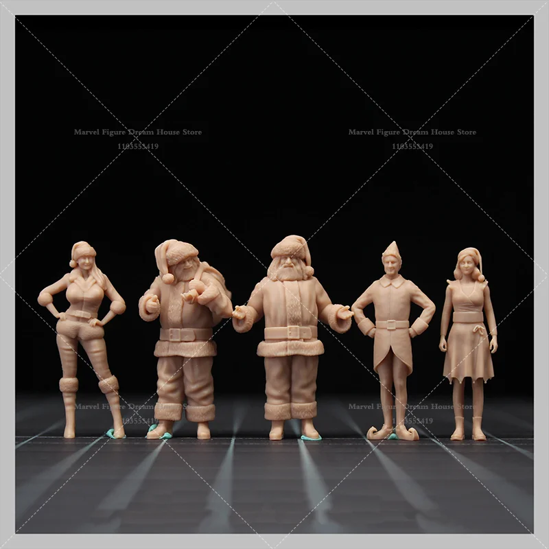 1/64 1/43 Scale Miniature Scene Dolls Un-panited White Figure Mini Model Christmas Santa Claus‌ ‌Santa's Little Helper‌ Elf