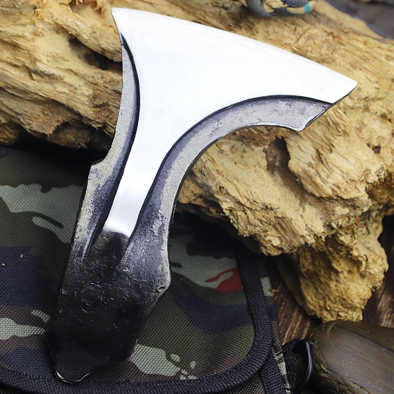 Wilderness camping mountain cutting logging axe large size high carbon steel hand-wrought tactical axe agricultural work axe