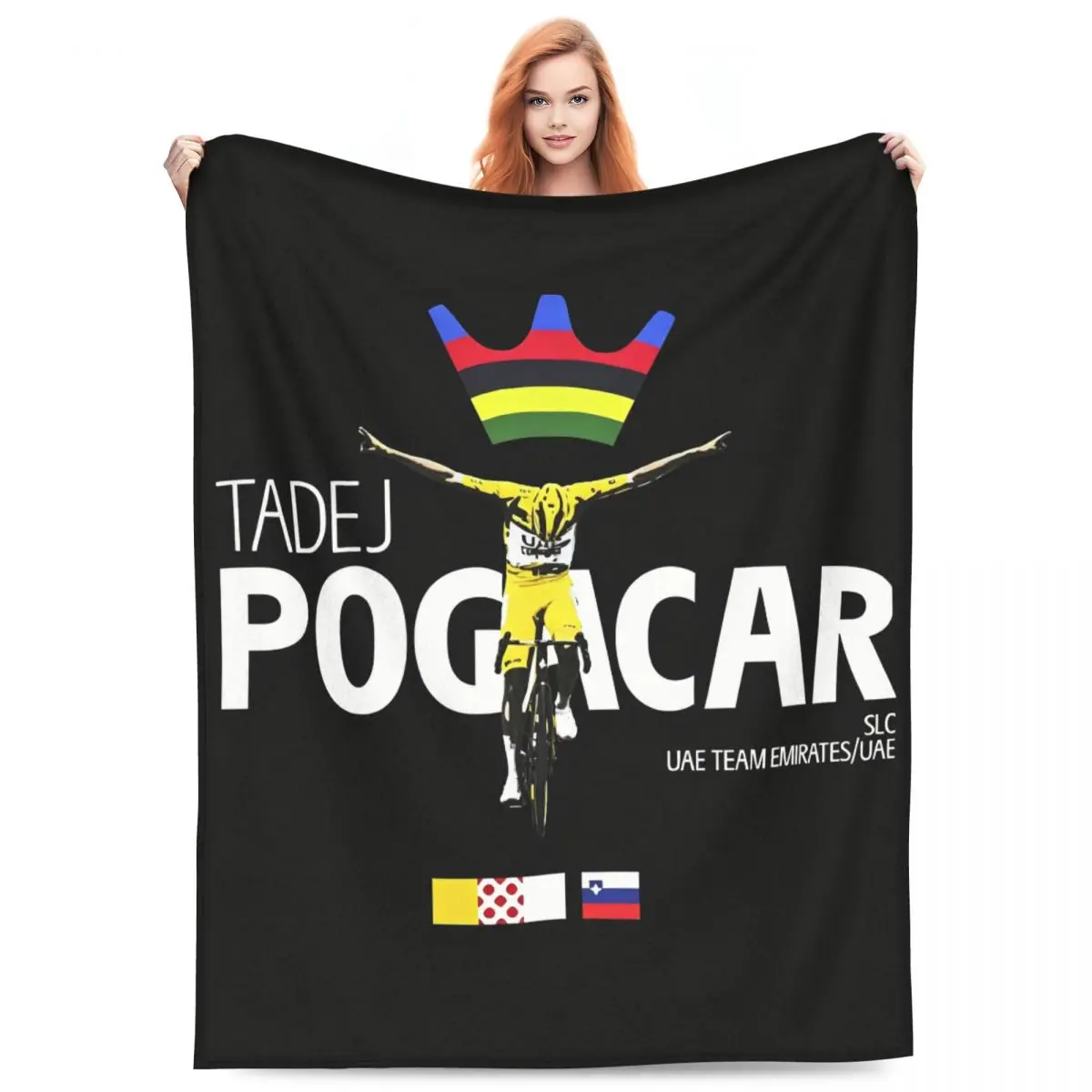 Tadej Pogacar Cycling Pogi Team 2025 Summer Tour-De France Blanket Fleece Sofa Throw for Home Travel Throws Bedspread Quilt
