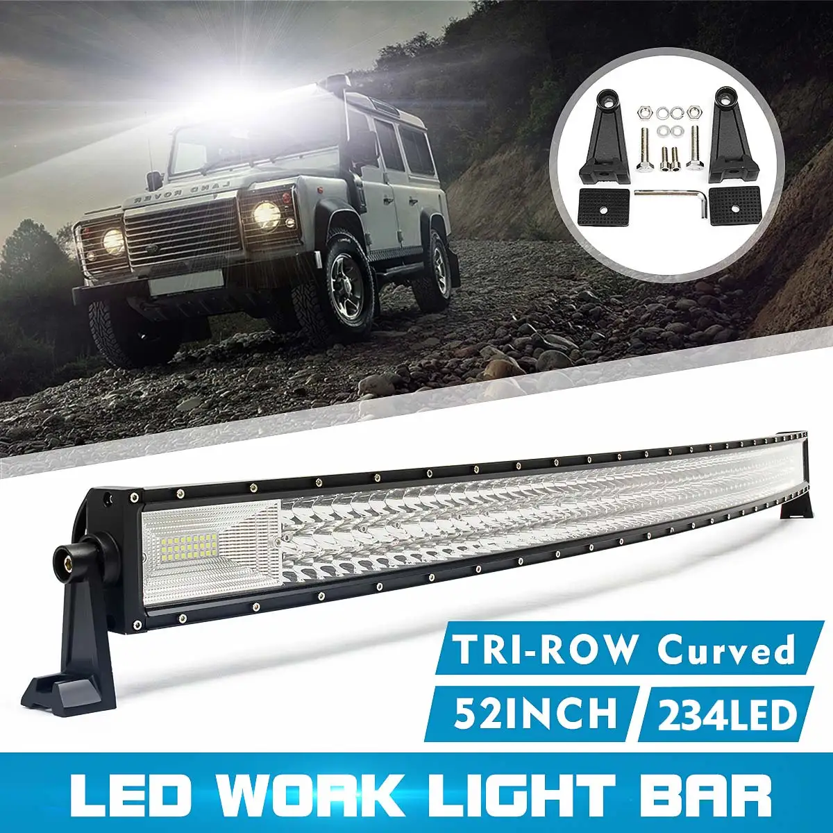 

52" Led Light Bar 702W 70200LM LED Work Lights 12V 24V Spot Flood Combo Beam for Truck Tractor SUV 4X4 4WD Offroad Barra Light