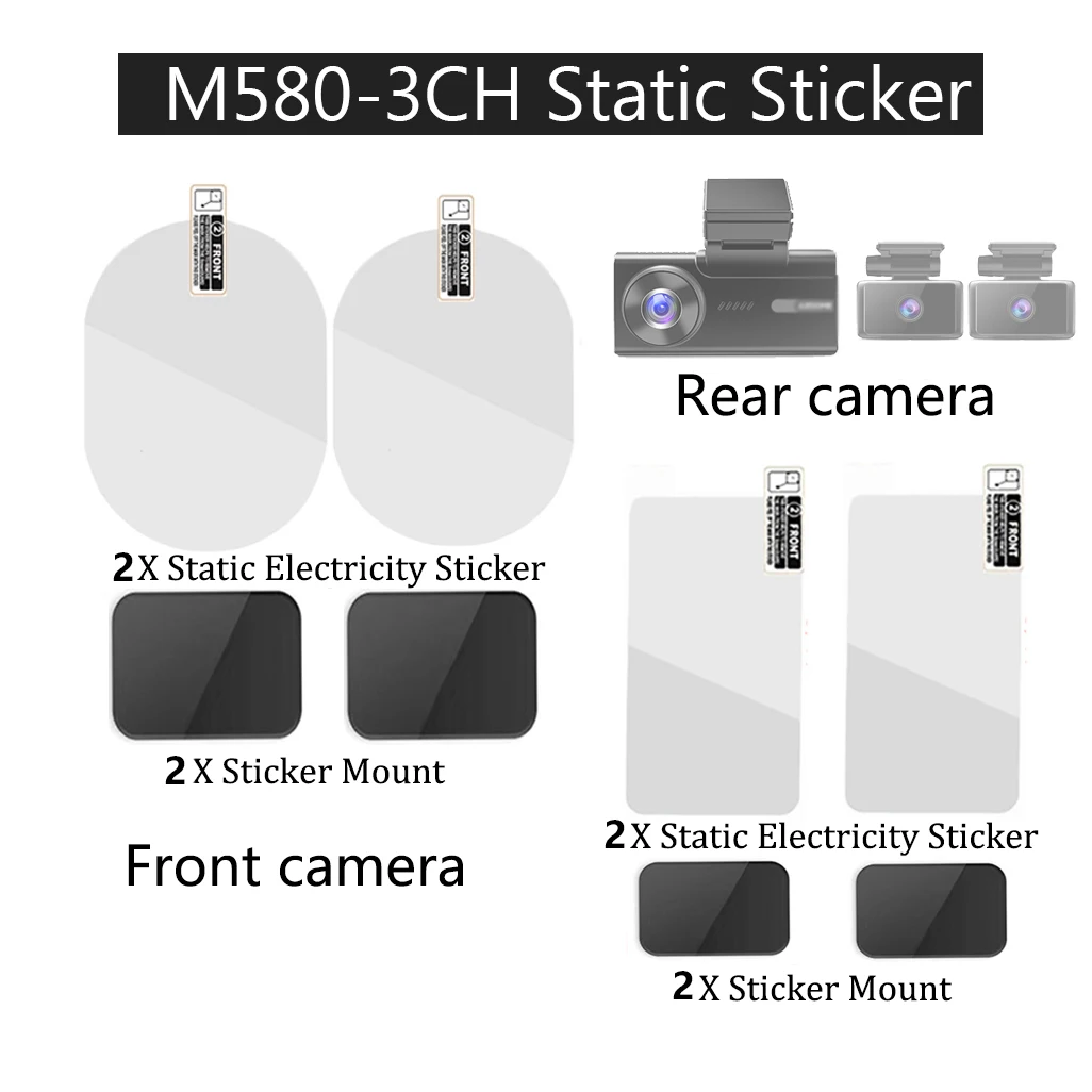 for AZDOME Static Sticker for AZDOMEM580 Dash Cam M580-3CH Static Sticker  / M580 - 2CH Static Sticker