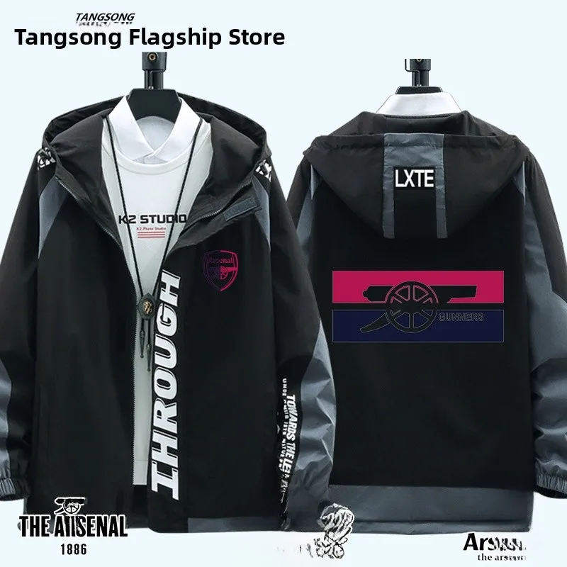 

Одежда для болельщиков Арсенала: мужская и женская толстовка с капюшоном на флисовой подкладке, свободный крой, модная флисовая куртка из полиэфирного волокна