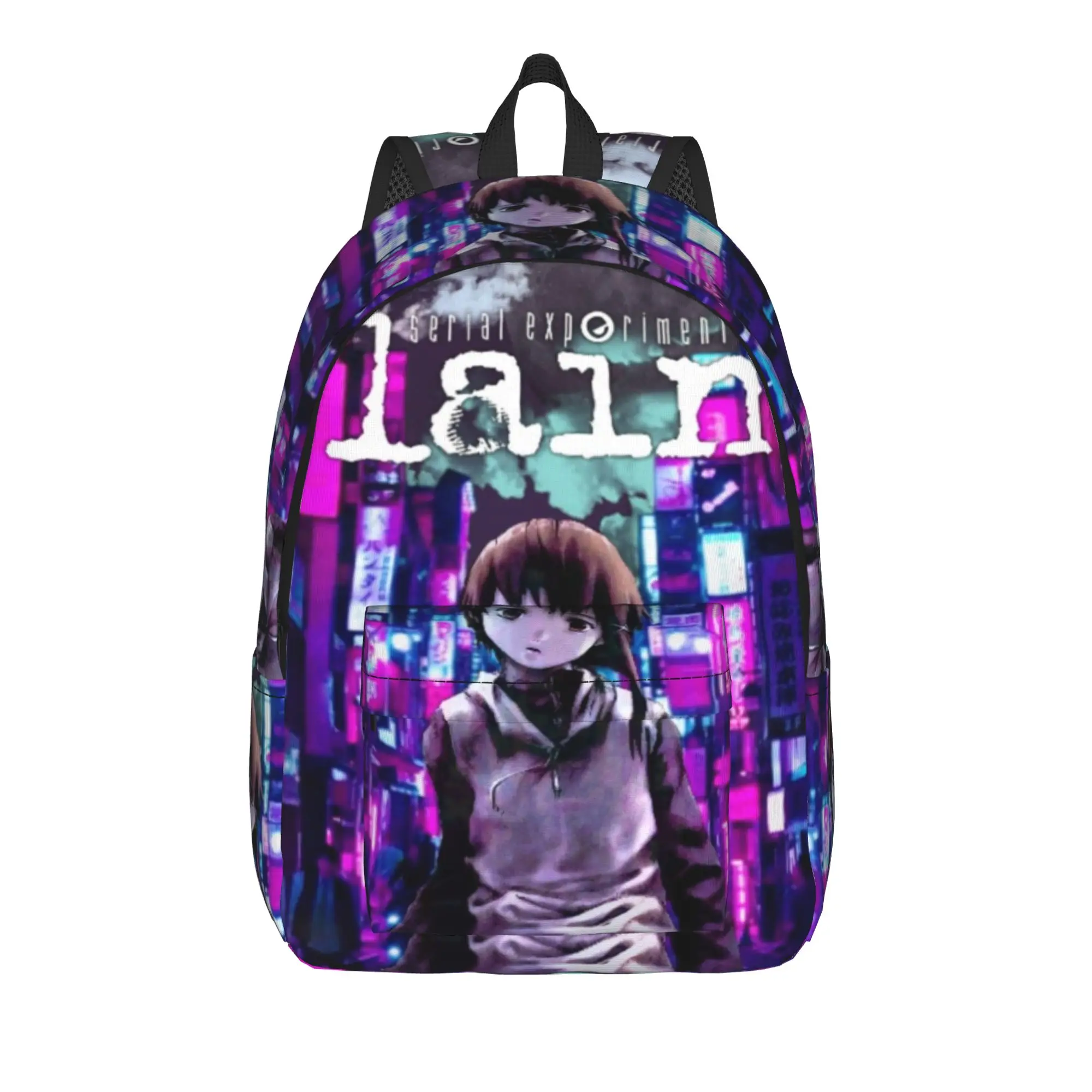 Serial Experiments Lain Lwakura  Backpack for Men Women Casual Student Hiking Travel Daypack  College Shoulder Bag Outdoor