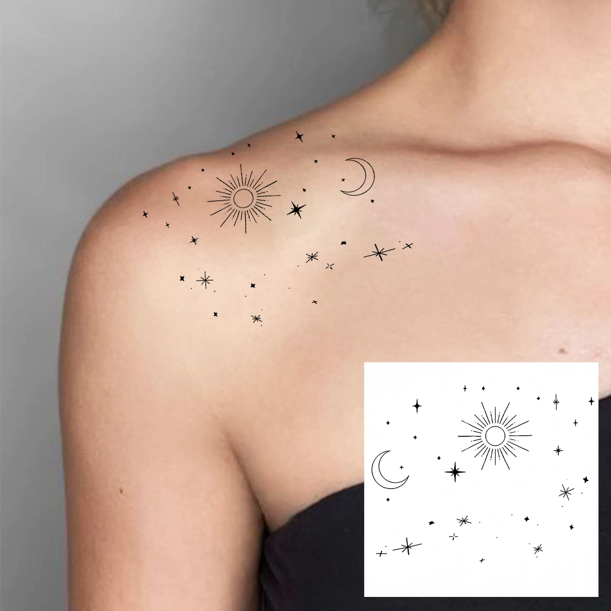 1 hoja de tatuajes temporales  - Body Jewelry Tattoo reseña y precio