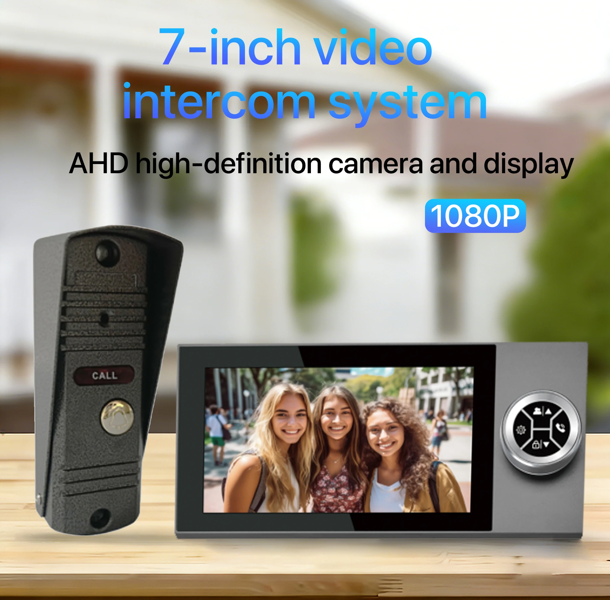 1080P AHD Video Intercom Doorbell 7-Inch HD Monitor Night Vision Wired Home Security Interphone for Villa Apartment